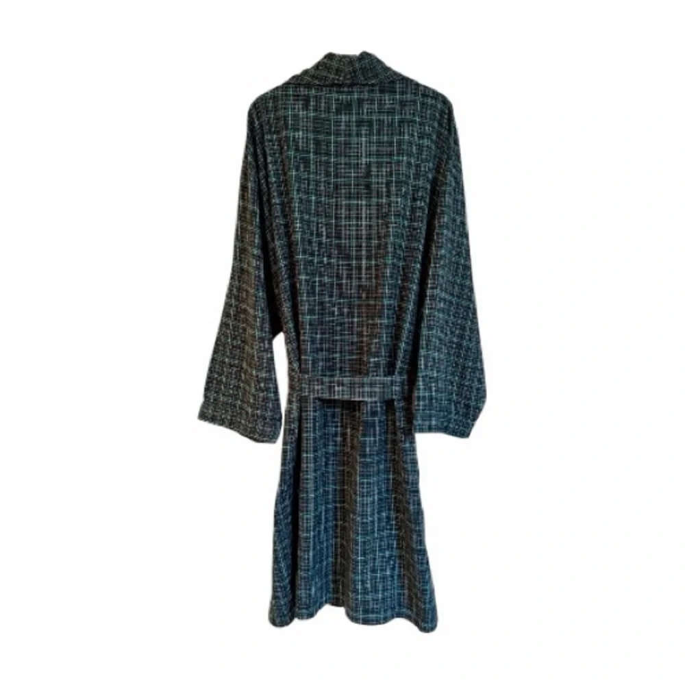 BOTANY 500, MENS, GREEN/BLACK PLAID, BATH ROBE. SIZE 3XL/4XL - Picture 4 of 6